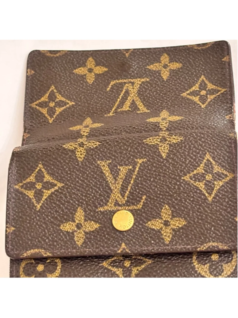 Louis Vuitton Authentic Vintage Brown and Gold Tri-fold Wallet Great Condition